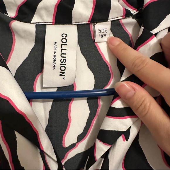 COLLUSION silky jumpsuit in zebra print - Picture 2 of 4